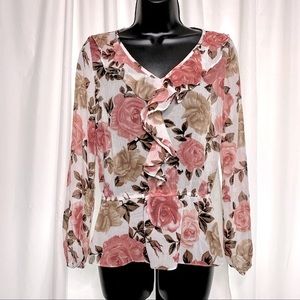 Charter Club Roses Ruffle Blouse
